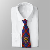 Clan Carnegie Crest over Tartan Neck Tie