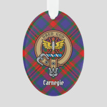 Clan Carnegie Crest over Tartan Ornament