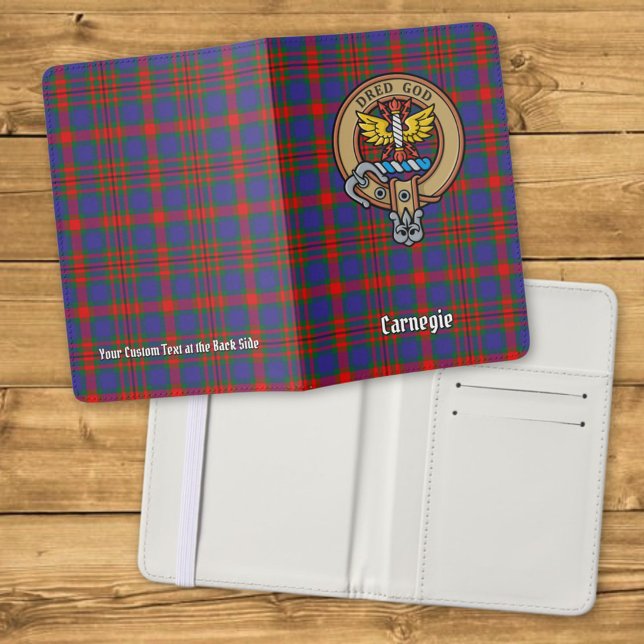 Clan Carnegie Crest over Tartan Passport Holder (Creator Uploaded)