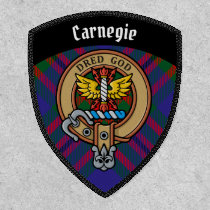 Clan Carnegie Crest over Tartan Patch