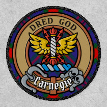 Clan Carnegie Crest over Tartan Patch