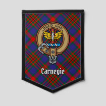 Clan Carnegie Crest over Tartan Pennant