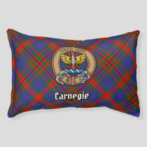 Clan Carnegie Crest over Tartan Pet Bed