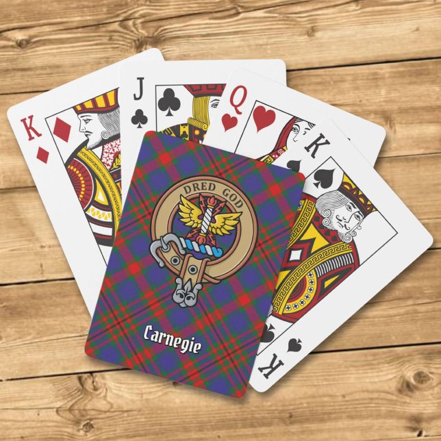 Clan Carnegie Crest over Tartan Poker Cards (Creator Uploaded)