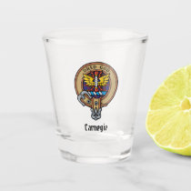 Clan Carnegie Crest over Tartan Shot Glass