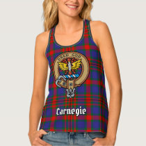 Clan Carnegie Crest over Tartan Tank Top