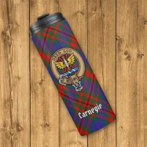Clan Carnegie Crest over Tartan Thermal Tumbler