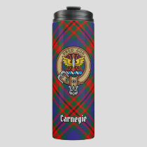 Clan Carnegie Crest over Tartan Thermal Tumbler