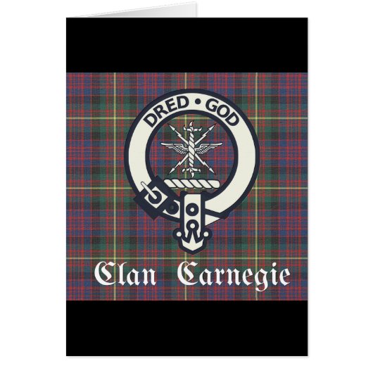 Clan Carnegie Crest Tartan Cards (Front)
