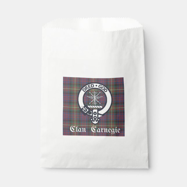 Clan Carnegie Crest Tartan Favor Bag (Front)