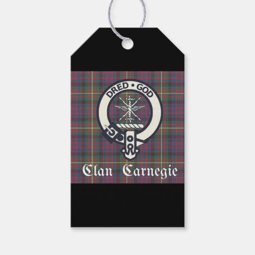 Clan Carnegie Crest Tartan Gift Tags