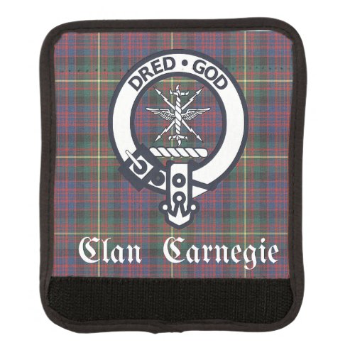 Clan Carnegie Crest Tartan Luggage Handle Wrap