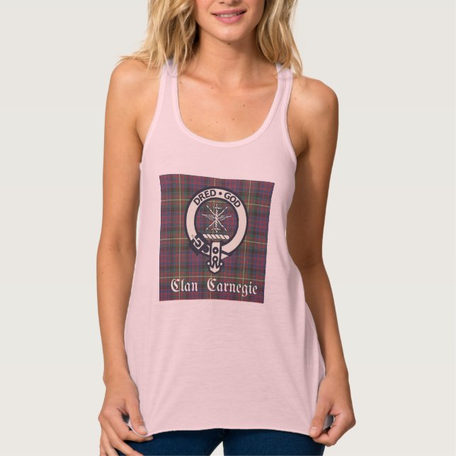 Clan Carnegie Crest Tartan Tank Top (Front)