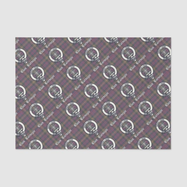 Clan Carnegie Crest Tartan Tissue Paper (Front)