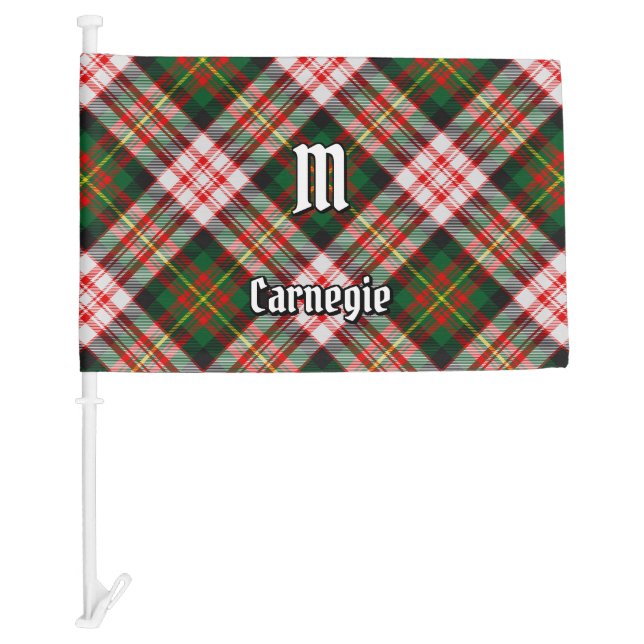 Clan Carnegie Dress Tartan Car Flag (Front)