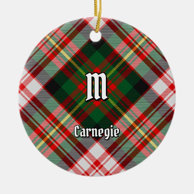 Clan Carnegie Dress Tartan Ceramic Ornament (Front)