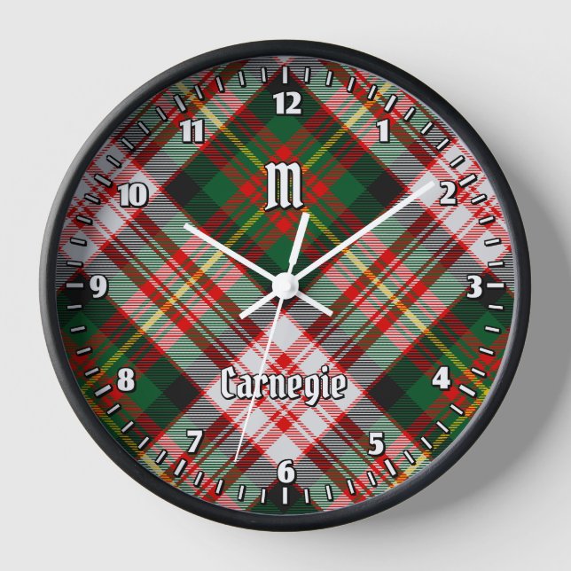 Clan Carnegie Dress Tartan Clock (Front)