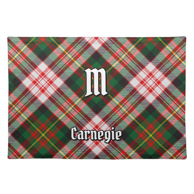 Clan Carnegie Dress Tartan Cloth Placemat (Front)