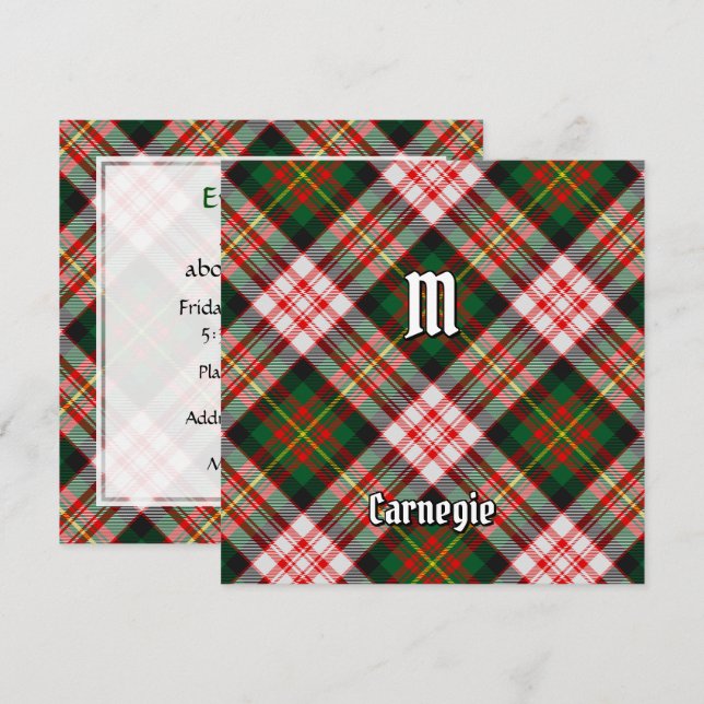 Clan Carnegie Dress Tartan Invitation (Front/Back)
