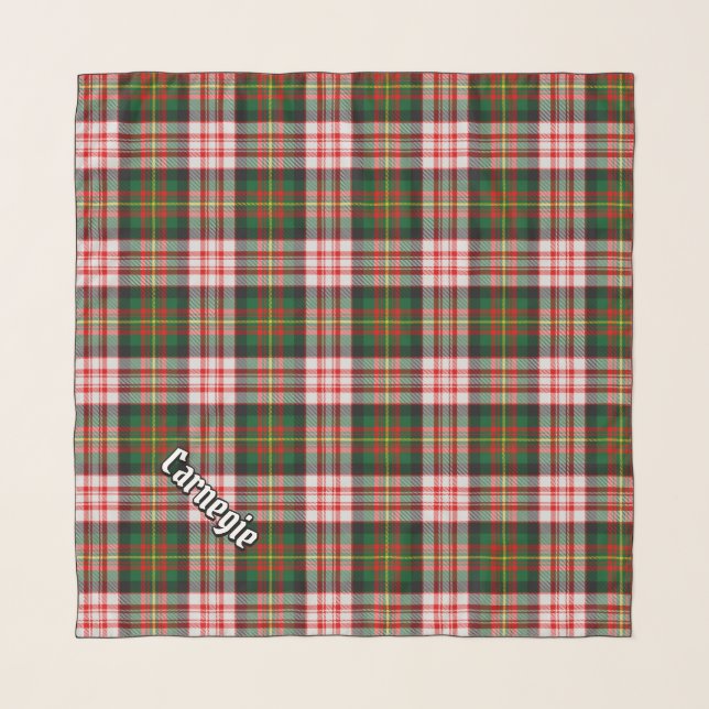 Clan Carnegie Dress Tartan Scarf (Front (Horizontal))