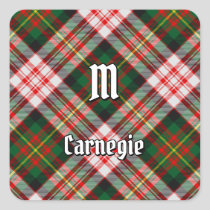 Clan Carnegie Dress Tartan Square Sticker