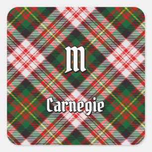 Clan Carnegie Dress Tartan Square Sticker