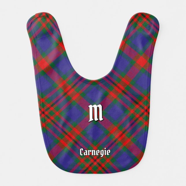 Clan Carnegie Tartan Baby Bib (Front)