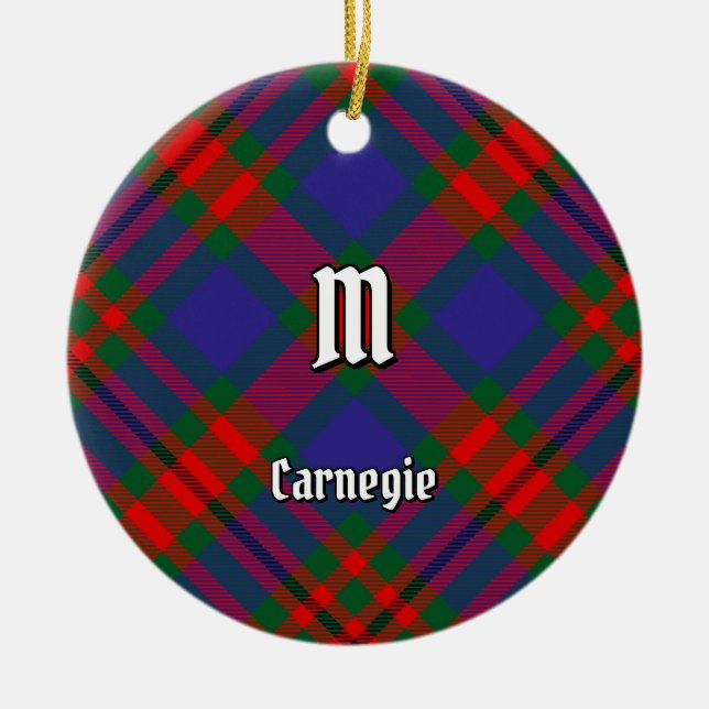Clan Carnegie Tartan Ceramic Ornament (Front)