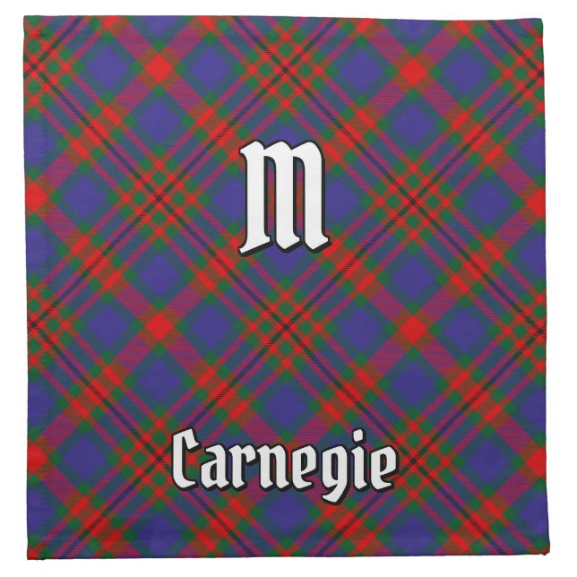Clan Carnegie Tartan Cloth Napkin (Front)