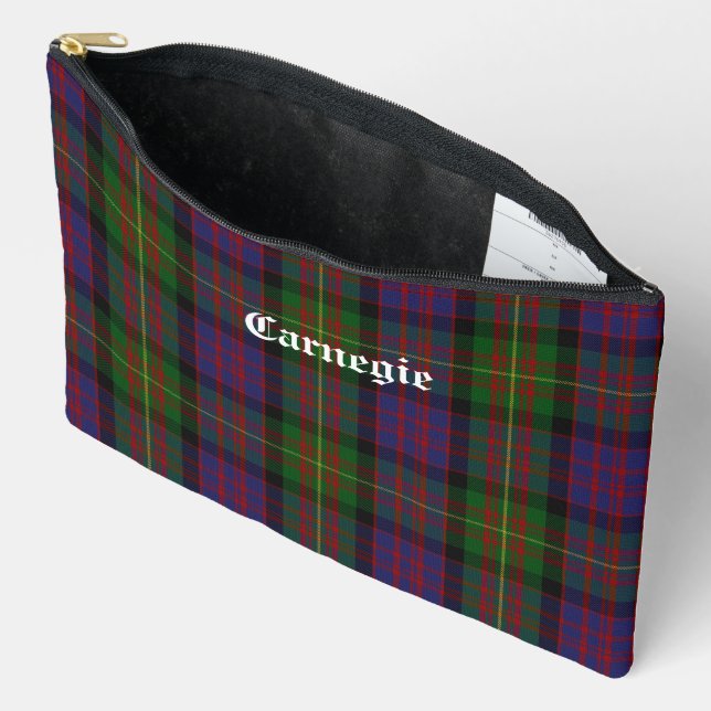 Clan Carnegie Tartan Customizable Accessory Pouch (Open)