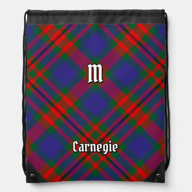 Clan Carnegie Tartan Drawstring Bag (Front)