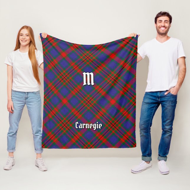 Clan Carnegie Tartan Fleece Blanket (In Situ)