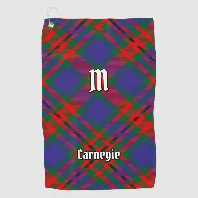 Clan Carnegie Tartan Golf Towel (Front)