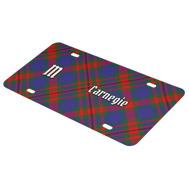 Clan Carnegie Tartan License Plate (Side)