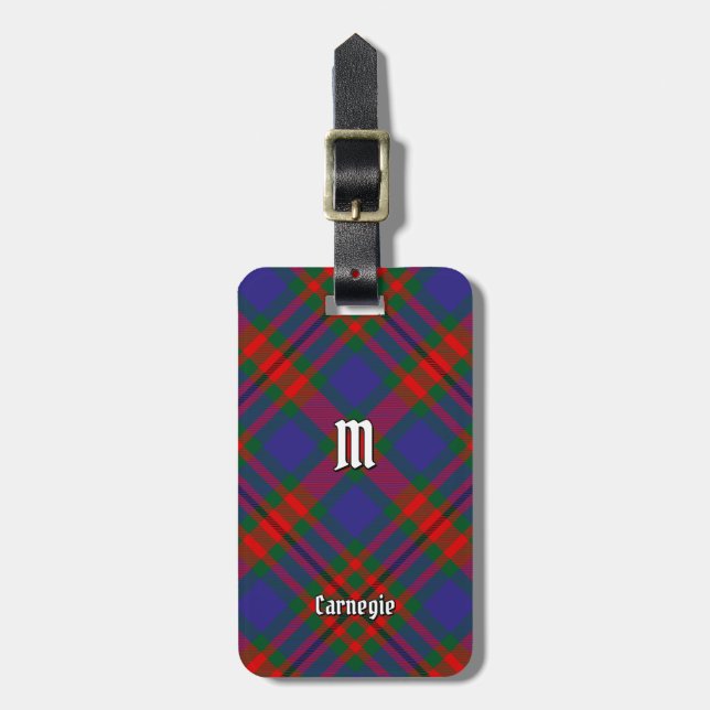 Clan Carnegie Tartan Luggage Tag (Front Vertical)