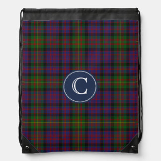 Clan Carnegie Tartan Plaid Monogram Backpack