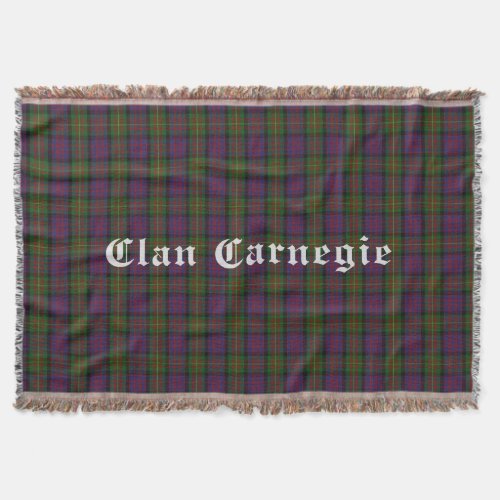 Clan Carnegie Tartan Throw Blanket