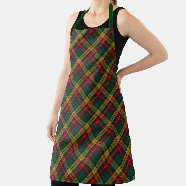 Clan Chef Buchanan Tartan Plaid Pattern Apron (Insitu)