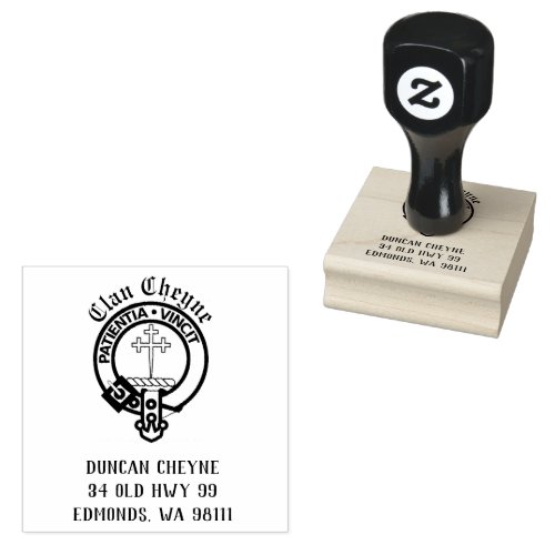 Clan Cheyne Crest Badge Customizable  Rubber Stamp