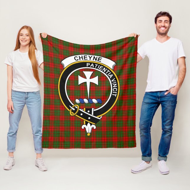 Clan Cheyne Tartan Plaid Fleece Blanket (In Situ)