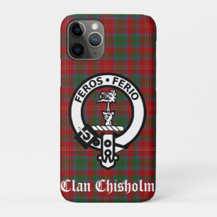 Clan Chisholm Crest Badge & Tartan   iPhone 11 Pro Case