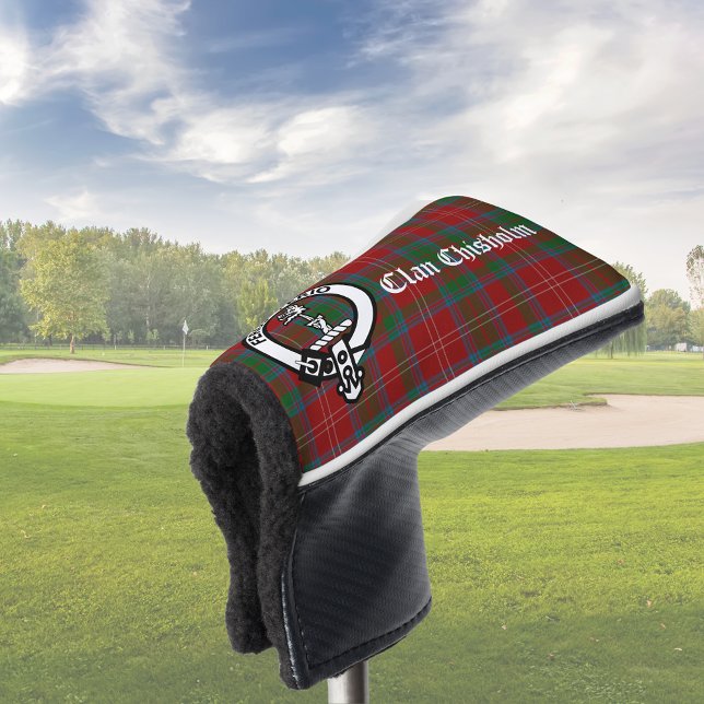 Clan Chisholm Crest Badge & Tartan  Golf Head Cover (Creator Uploaded)
