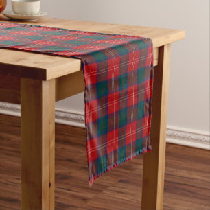 Clan Chisholm Red and Blue Scottish Tartan Short Table Runner