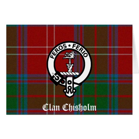 Clan Chisholm Tartan & Crest Badge (Front Horizontal)