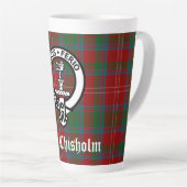 Clan Chisholm Tartan & Crest Badge  Latte Mug (Right Angle)
