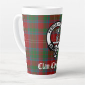 Clan Chisholm Tartan & Crest Badge  Latte Mug (Left Angle)