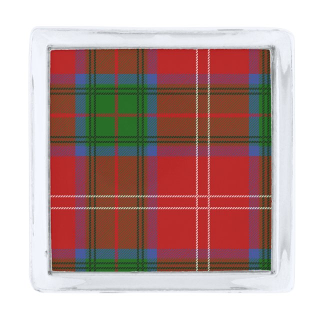 Clan Chisholm Tartan Silver Finish Lapel Pin (Front)