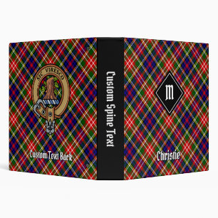 Clan Christie Crest over Tartan 3 Ring Binder