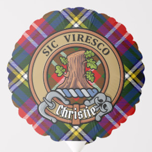 Clan Christie Crest over Tartan Balloon