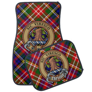 Clan Christie Crest over Tartan Car Floor Mat